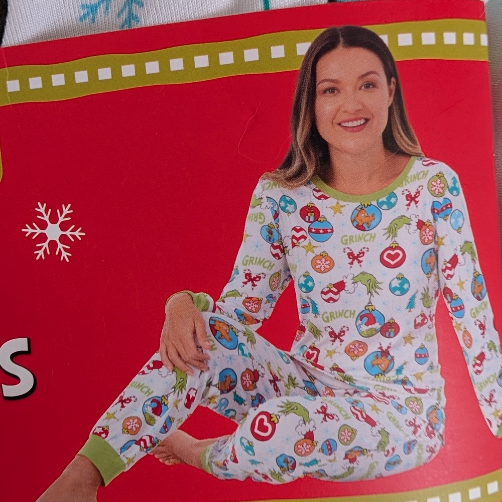 Dr. Seuss White and Green Pajama Set Festive Design